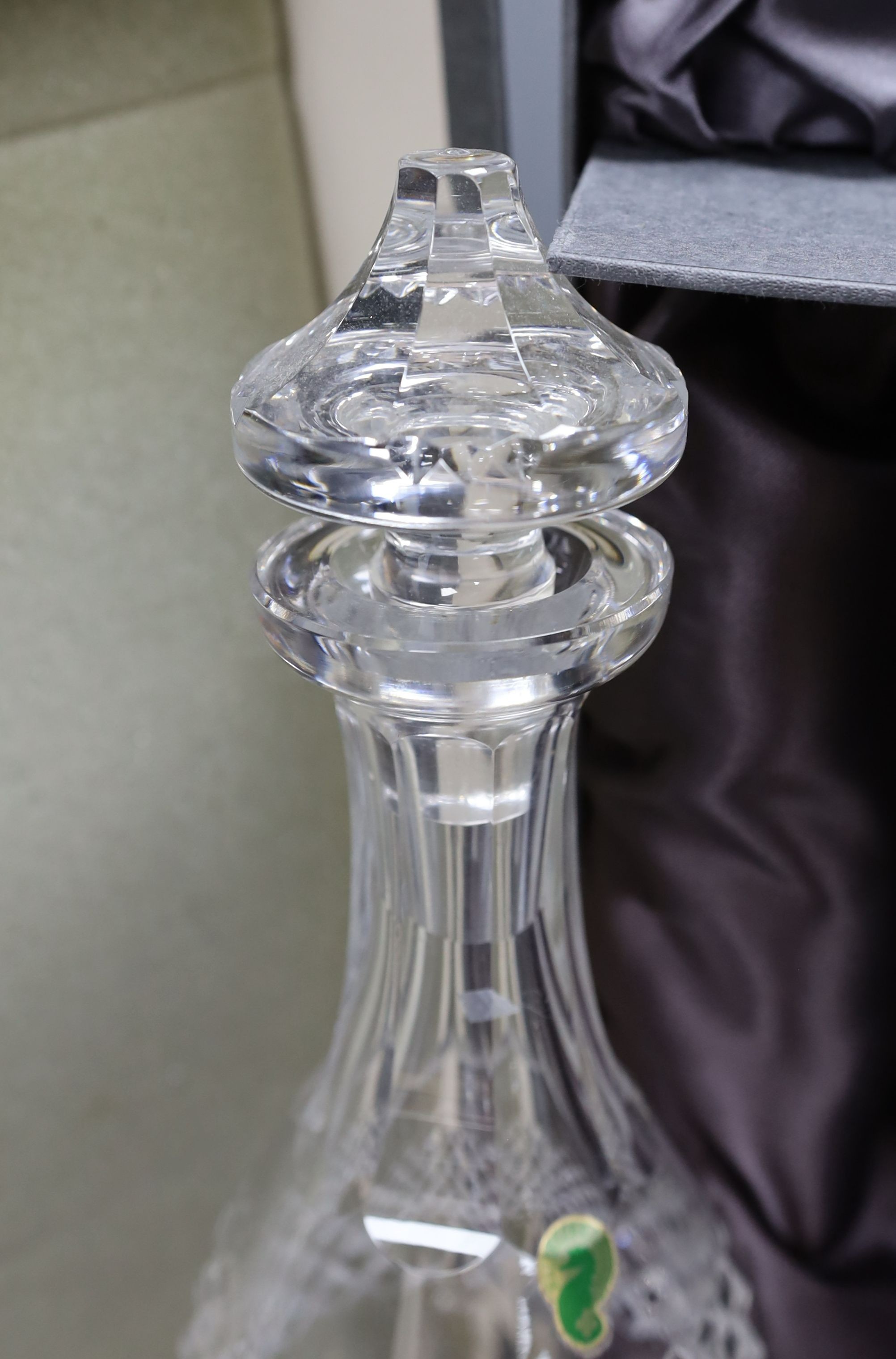 Waterford Crystal decanter and stopper in original box - 34cm tall